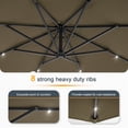 thumbnail image 6 of ACEGOSES 10ft 32 LED Outdoor Patio offset Umbrella, Solar Lighted Hanging Umbrella with 8 Ribs for Desk,Garden,Yard,Taupe, 6 of 10