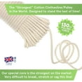 thumbnail image 2 of “The Strongest” Natural Cotton Clothesline Pulley by Smith’s® | 10m/33ft X 5.5mm | Soft Braided 130kgs Pulling Force Rope | Snag & Tear Resistant | 1 Year Guarantee!, 2 of 10
