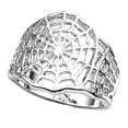 thumbnail image 1 of Sterling Silver Women's Spider Web Ring Promise 925 Band 17mm Jewelry Female Male Unisex Size 6, 1 of 4