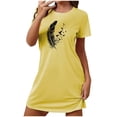 thumbnail image 2 of Mefallenssiah Chemise de Nuit Courte Surdimensionnée pour Femmes Mode Imprimé Poitrine Manches Courtes, 2 of 6