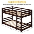 thumbnail image 6 of UBesGoo Low Twin Over Twin Bunk Bed, Wood Frame with Reversible Ladder, Guardrails, Converts to 2 Beds, Brown, 6 of 8