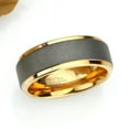 thumbnail image 4 of Tungsten Rings for Men Wedding Bands for Him Womens Wedding Bands for Her 8mm Sandblasted Finish Center Stepped Edge Rose Gold, 4 of 5