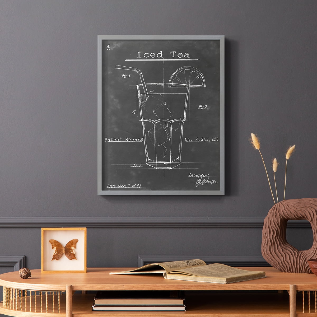 Morning Routine III Framed Print in Gray Solid Wood Framed Print No Nail Hanging