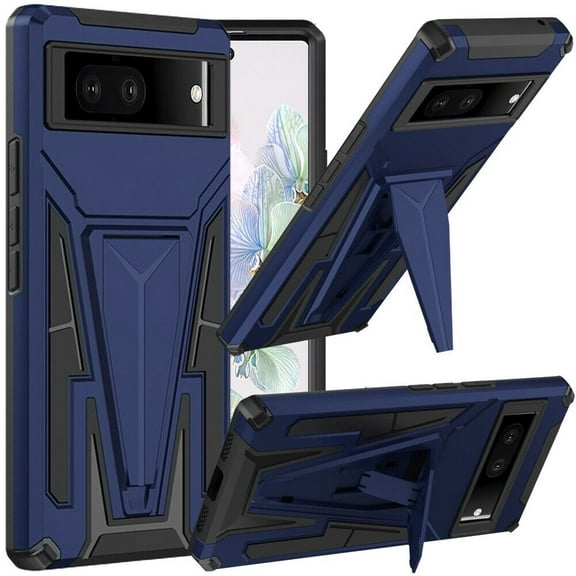 Kaleidio Case For Google Pixel 7 (2022) [Alien Hybrid] Rugged Shockproof [Kickstand] Magnetic Armor Impact Cover [Blue/Black]