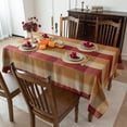 thumbnail image 4 of Fall Plaid Tablecloth for Thanksgiving, 60x84 inches Checkered Style Table Cloth Holiday Family Gathering Rectangle Table Cover - Spillproof & Waterproof - Ideal for Indoor & Outdoor Use, 4 of 5