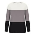 thumbnail image 1 of Yuyuzo Chandails en Molleton Décontractés pour Femmes Manches Longues Col Rond Mode Bloc de Couleur Pull Tunique Automne, 1 of 4