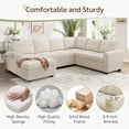 thumbnail image 4 of Marrber 106.2” U-Shaped Sectional Sleeper Sofa with Pull Out Bed & Reversible Storage Ottoman, Modular Sofa Bed for Living Room, Corduroy Beige, 4 of 12