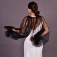 thumbnail image 6 of Vjnyvs Removable Ruffled Puffy Tulle Long Sleeve Bridal Wrap Cape Detachable Peplum Shrug for Wedding Evening Embellished Soft Mesh Bolero, 6 of 7