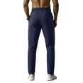 thumbnail image 3 of Domuza Sweatpants for Men with Zipper Pockets - Lightweight Athletic Joggers for Workout, Running, Gym, Track, Casual Wear Dark Blue XL, 3 of 3