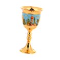 thumbnail image 2 of Copa Medieval Vintage de cristal en relieve, Mini copa de comunión, decoración de aniversario grabada, de Metal para bendición del hogar azul claro, 2 of 8