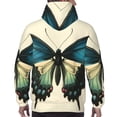 thumbnail image 7 of Pofeuu Blue Black Butterfly Art Print Mens Casual Hooded Collar Drawstring Hoodies Pullover Sweatshirts Casual Long Sleeve Shirts-XX-Large, 7 of 7