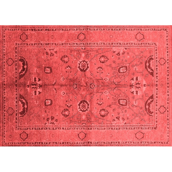Ahgly Company Indoor Rectangle Oriental Red Industrial Area Rugs, 7' x 9'