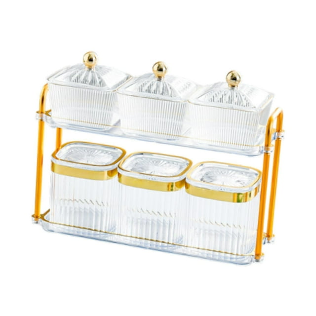 Contenedor secos, recipientes sellados para almacenar caramelos, bandeja dividida para refrigerios, bandeja para secos para el , Cuadrado Claro