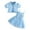 Blue-07, variant on Owordtank Toddler Girls 2 Piece Outfits Tulle Cute Camisole Dress with Flutter Sleeve Eyelets Cardigan Set Summer Clothes