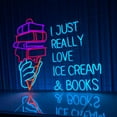 thumbnail image 2 of Handmadetneonsign I Just Really Love Ice Cream & Books Neon Sign, Ice Cream and Books Led Sign, 2 of 4
