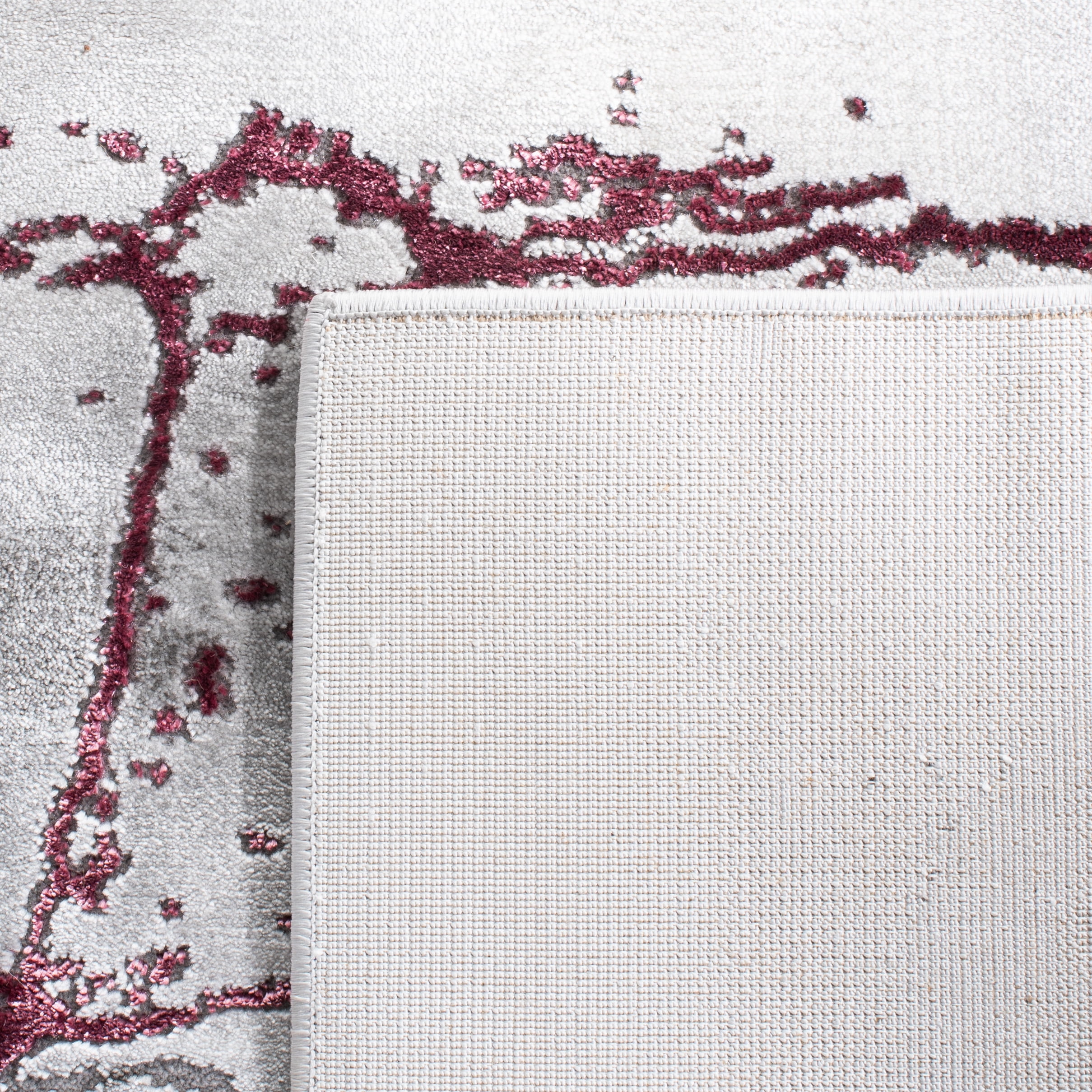 SAFAVIEH Craft Paul Abstract Runner Rug, Grey/Wine, 2'3" x 16'