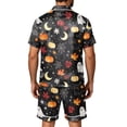 thumbnail image 4 of DORKASM Halloween Matching Pajamas for Men Pj Sets Bat Pumpkin Print Button Down Sleepwear Blue L, 4 of 4