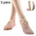 thumbnail image 2 of 3 Pairs Yoga Socks for Women Non-Slip Grips & Straps, Ideal for Pilates, Pure Barre, Ballet, Dance, Barefoot Workout - pink, 2 of 6