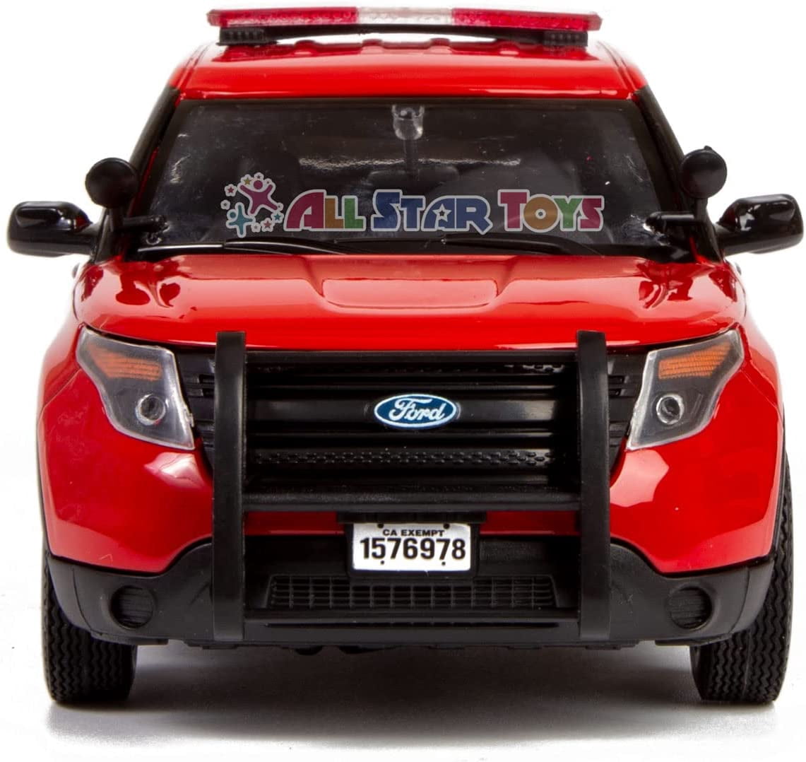 2015 Ford Police Interceptor Utility "Fire Marshal" Plain Red 1/24 Diecast Model Car by Motormax