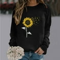 thumbnail image 2 of HKEJIAOI Chandail Graphique Tournesol Femme Manches Longues T-Shirt Décontracté Col Rond chandail Ample, c-Noir TG, 2 of 4