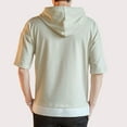 thumbnail image 3 of Jinda Men's Short Sleeve Hoodie Soft Summer Contrast Color Illusion Layered Loose Fit Cotton Tshirt Side Split Casual Fashion Hooded Top Light Green Large, 3 of 4