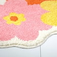 thumbnail image 5 of TOWN & COUNTRY PLAY Blossom Retro Daisy Flower Shaped Bath Mat, Absorbent Tufted Floor Mat, Non-Slip Backing, Machine Washable, Pink/Orange/Yellow, 31.5"x31.5", 5 of 10
