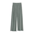 thumbnail image 4 of Diufon Womens Silk Wide Leg Pants Trendy Polka Dot Lounge Pants Elastic High Waist Trousers, 4 of 4