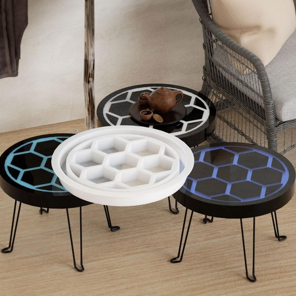 WE-POLUJ Crystals Epoxy Resin Mold Large Round for Home Decoration River Table Making