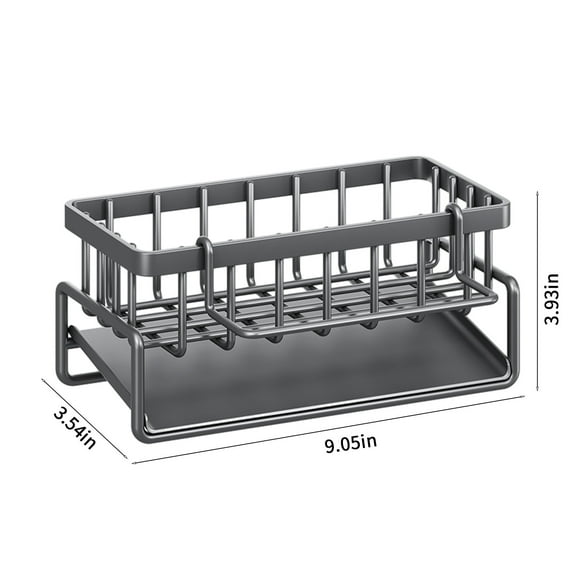 cuyhtdup Sponge Kitchen Sink Caddy Organizer, Dish Brush Rustproof Stainless Steel Sink Sponge With Auto Draining Tray black and friday clearance sale deal