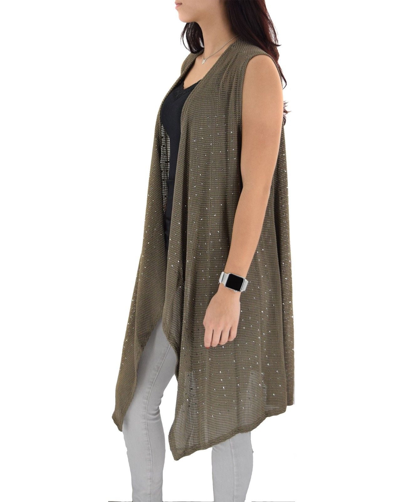 Sheer hotsell sleeveless cardigan