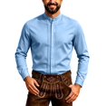 thumbnail image 2 of Ytobaz Dress Shirt for Men Long Sleeve Button Down Casual Tuxedo Shirts with Pleated Front Wrinkle Free Classic Fit Band Collar Tops for Wedding Party Banquet Business, 2 of 5