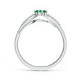 thumbnail image 2 of ANGARA Natural Classic Two Stone Emerald Bypass Split Shank Ring in 14K White Gold for Women (Size-3mm) | May Birthstone, Birthday, Anniversary, Jewelry Gift for Women | Natural Emerald Ring, 2 of 8