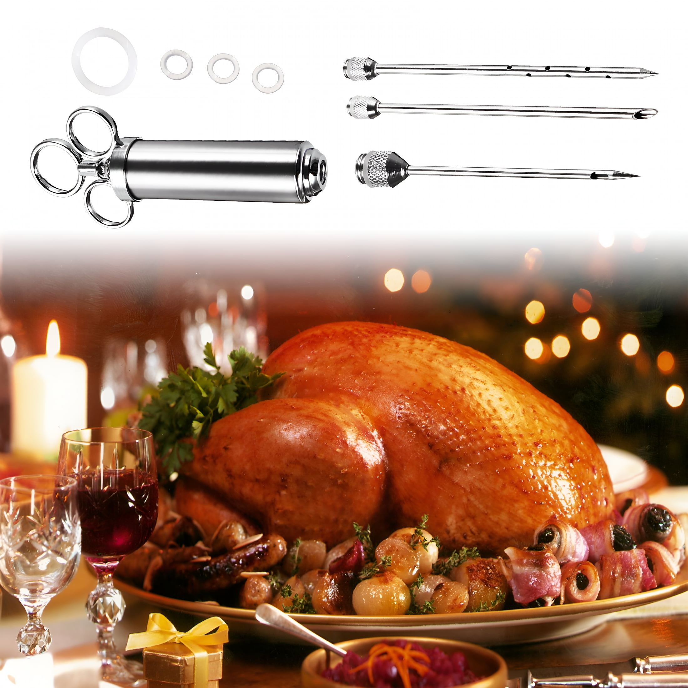 ACDANC 2026 New Turkey Flavor Injector,Meat Injector,Stainless Steel 304 Marinade Injector Syringe for Kitchen,Bbq,Grilling,Cooking