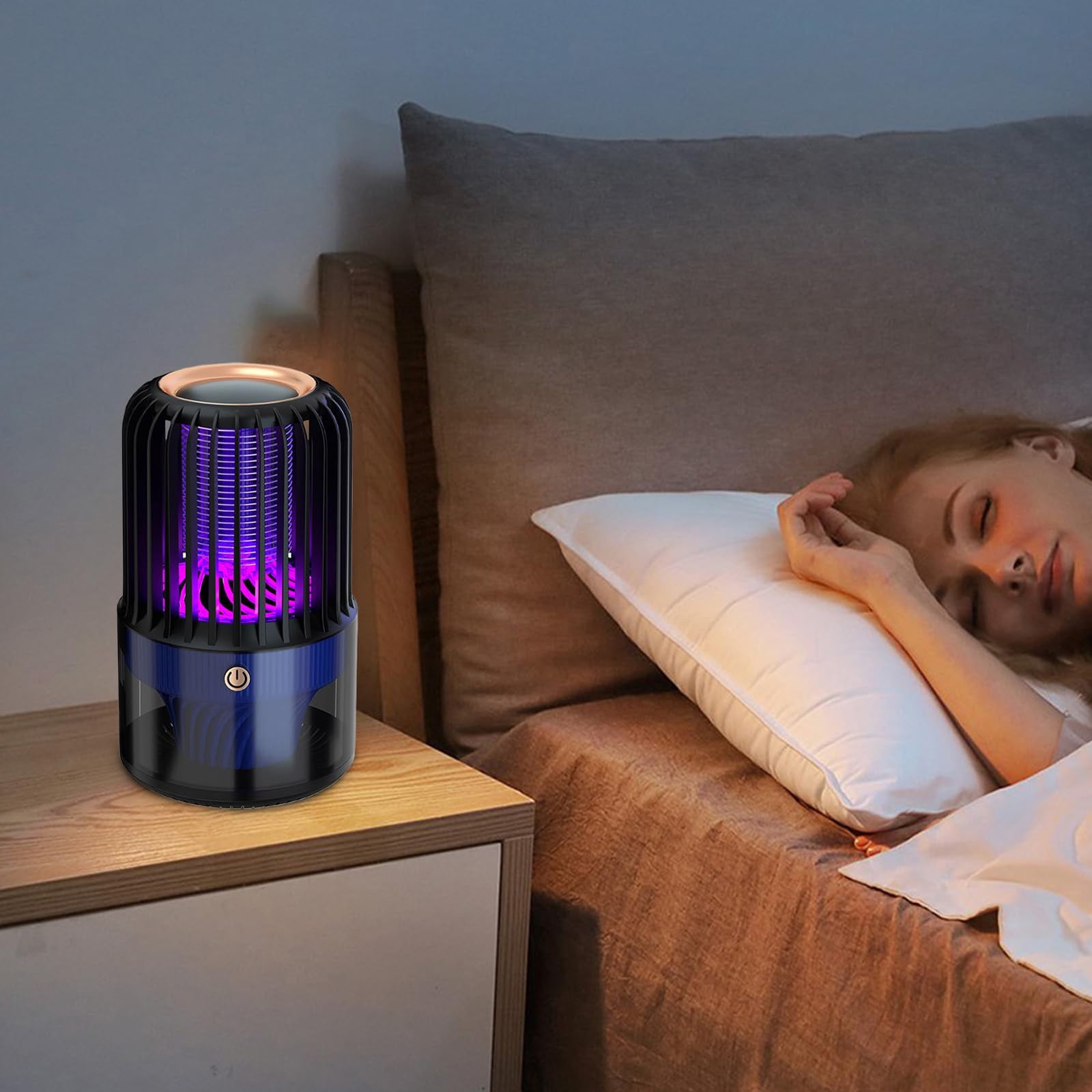 BallsFHK Portable LED 360° USB Outdoor Indoor Mosquito Lamp Electric Zapper,for Home Indoor And Outdoor Use