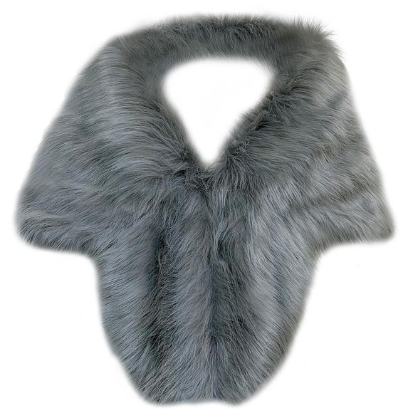 Châles et Étoles d'Hiver en Fausse Fourrure pour Femmes, Étoles et Foulard de Mariée en Fourrure avec Broche à Strass pour la Mariée et les Demoiselles d'Honneur