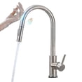 thumbnail image 1 of Modern 304 Stainless Steel Hot Cold Mixer Water Tap Pull Down Black Brushed Gold Pull Out Smart Touch Sensor Kitchen Faucet, 1 of 5