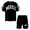 396Black778, variant on HAYIMI Child Girls Outfit Sets Mexico Letter Print O-Neck Short Sleeve Tops With Shorts Casual Summer Toddler Kids Clothing Sets , Black
