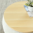 thumbnail image 3 of Round Storage Ottoman, 2-in-1 Function (End Table & Ottoman) with Small Seat (Light Grey, 25"x25"x14.7"), 3 of 9