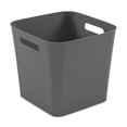 thumbnail image 3 of (6 pack) Mainstays Cube Bin, Open Plastic Storage Containers, Versatile Stylish Organizers with Handles, Gray Flannel, 3 of 8