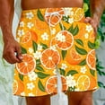 thumbnail image 5 of Xysaqa Mens Swim Trunks Bathing Suits Funny Fruit Print Swimwear Mens Board Shorts, Mens Drawstring Elastic Waist Lightweight Summer Beach Shorts with Pockets （Available In Big & Tall) Orange 5X, 5 of 8