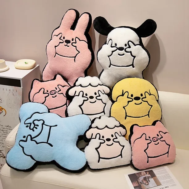 Juguete de peluche de oveja, cerdo, perro, elefante, conejito, compañero de sueño para bebés, lindo conejo de peluche, regalo para niños50