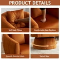 thumbnail image 4 of Ktaxon 360° Swivel Accent Armchair Velvet Upholstered Club Chair, Pumpkin Shape Sofa Corner Barrel Chair Orange, 4 of 8