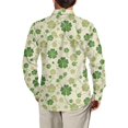 thumbnail image 4 of Chririnla St Patrick's Day Shirt Button Up Shirt Hawaiian Dress Shirt Tee Top Comfortable and Lightweight Long Sleeve Button Down T-Shirt for Party Dating Green Clover Pattern, 4 of 4
