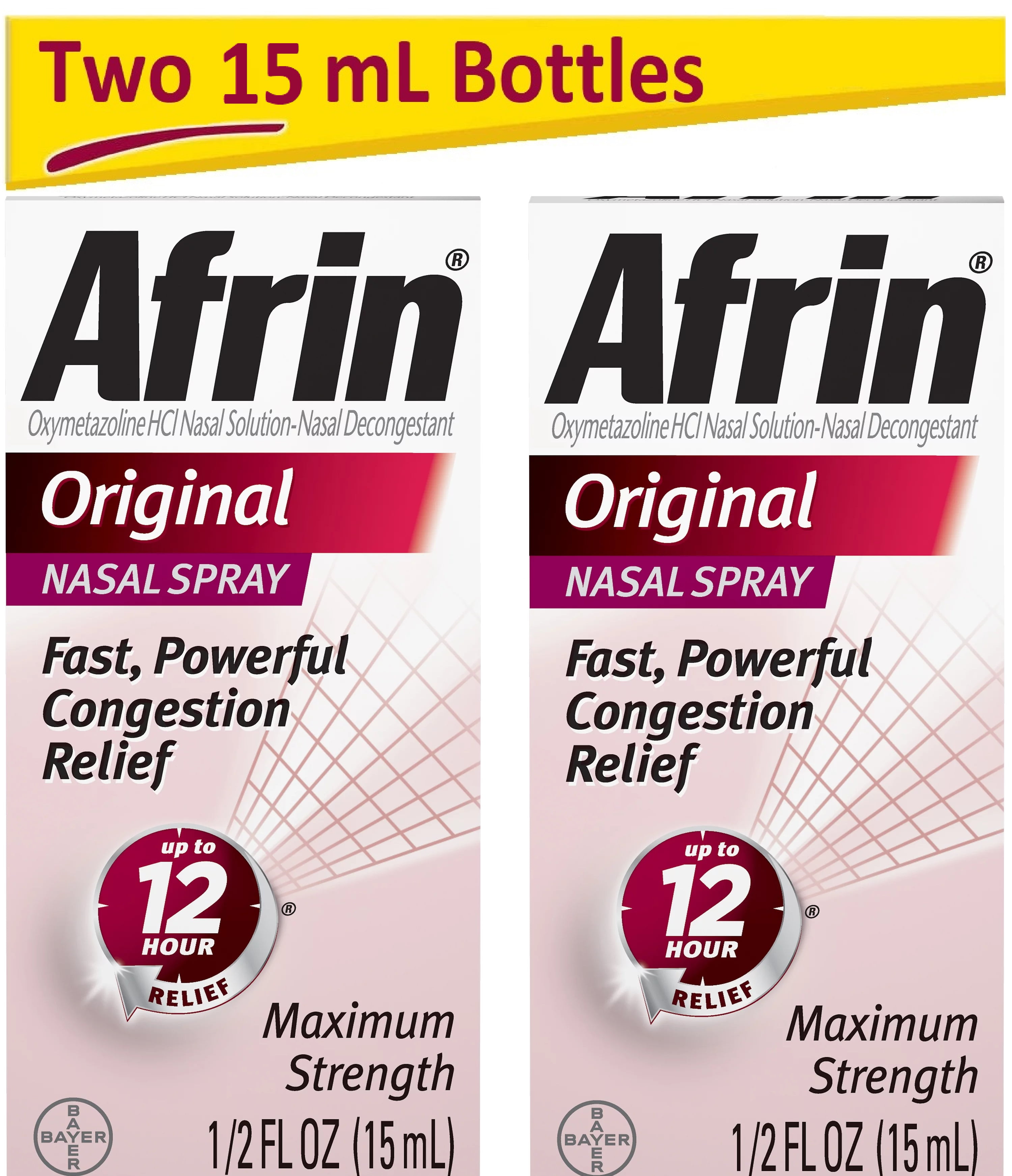 Afrin Original Maximum Strength 12 Hour Nasal Congestion Relief Spray ...