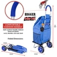 thumbnail image 5 of Bigger Trolley Dolly Blue Shopping Grocery Foldable Cart, 5 of 7