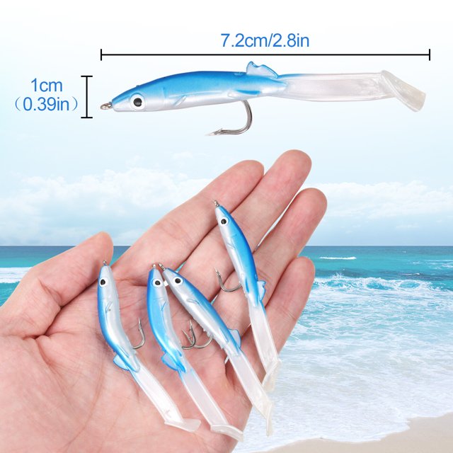 6 Pièces Pêche Leurres Ensemble Exquis Pêche Raccords Pêche Outils Raccords Professionnels de Petite Taille Simulation Appât Crochet Outils S'Attaquer Accessoire Bleu