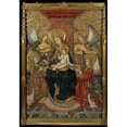 thumbnail image 2 of Pedro García de Benavarre 14x18 Gold Ornate Wood Frame and Double Matted Museum Art Print Titled - Virgin and Angels (Around 1470), 2 of 4