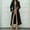Black, variant on Women's Winter Long Coat Fuzzy Lined Vintage Western Open Front Cardigan Solid Color Fashion Jacket Outerwear