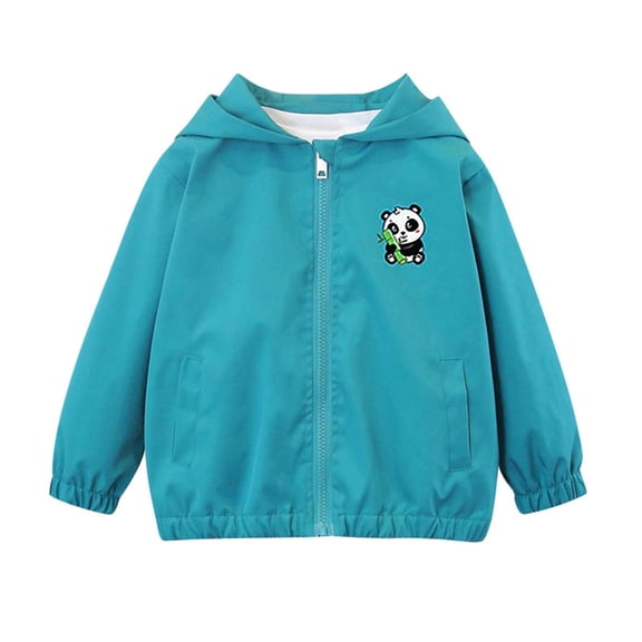 Tqyyweavej Girls Waterproof jacket Cartoon Hooded Kids Toddler Windproof Light Casual Outerwear Windbreaker Zipper Hooded Jackets Coat (1-11 Years)