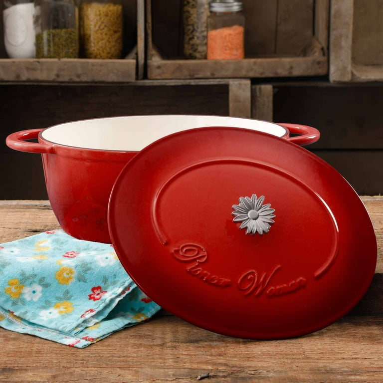The Pioneer Woman Timeless Cast Iron 7-Quart Dutch Oven with Lid